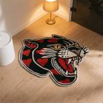 Wild Ember Rug – Black Panther with Red & Gold Accents Rugs