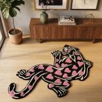 Pink Heart Panther Love Tufted Rug