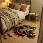 Wild Ember Rug – Black Panther with Red & Gold Accents Rugs