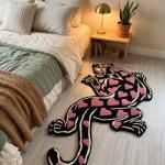 Pink Heart Panther Love Tufted Rug