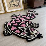Pink Heart Panther Love Tufted Rug