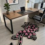 Pink Heart Panther Love Tufted Rug